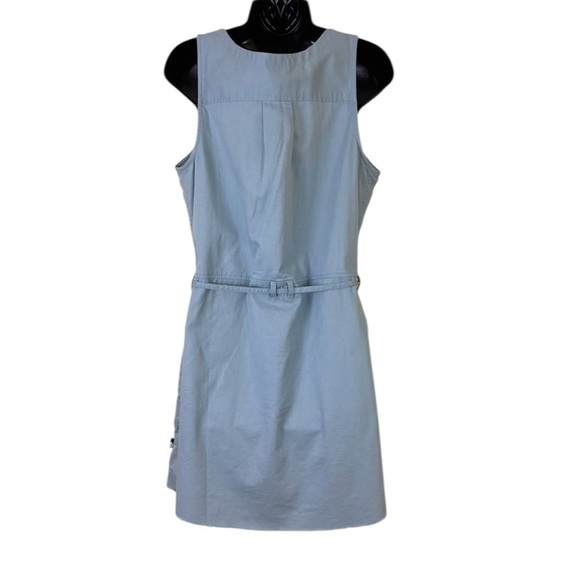 NWT North Face Blue Tie Waist Sleeveless 100% Organic Cotton Mini Dress Size M - Picture 6 of 14